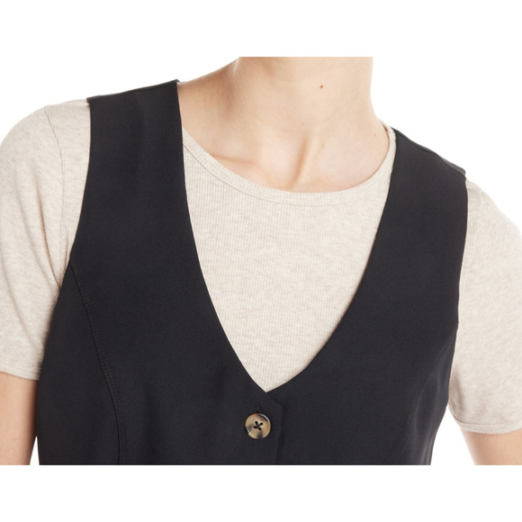 Madden NYC Womens Juniors Suiting Vest Black Beauty Size L (11-13) - Picture 6 of 6
